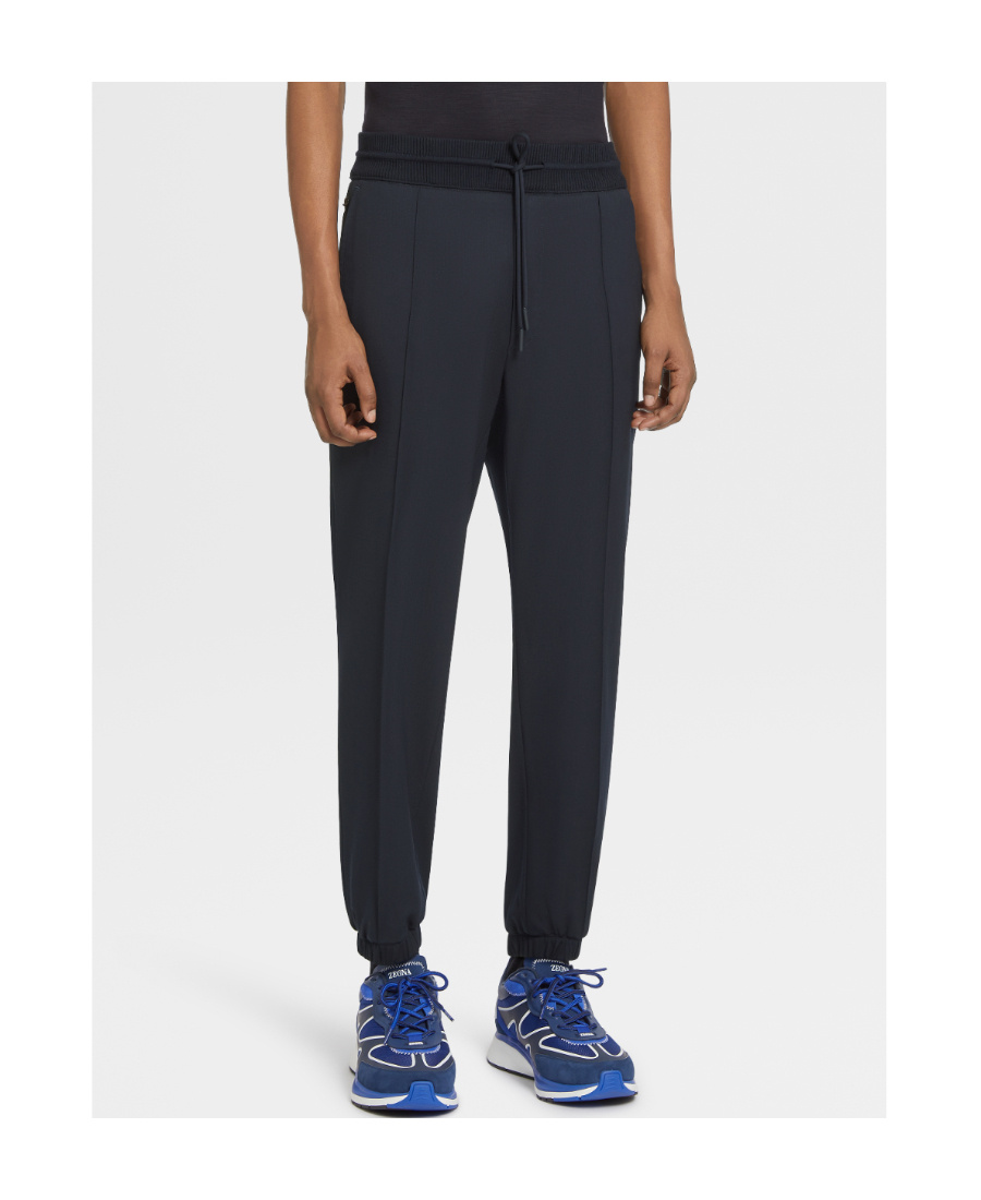 Zegna High Performance Wool Joggers In Black