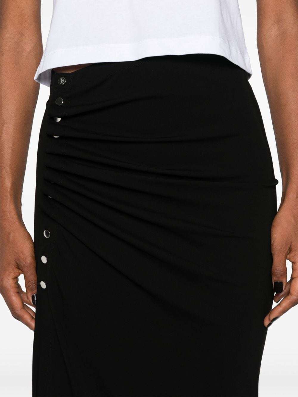 Rabanne Elastic Skirt With Side Slit In Black
