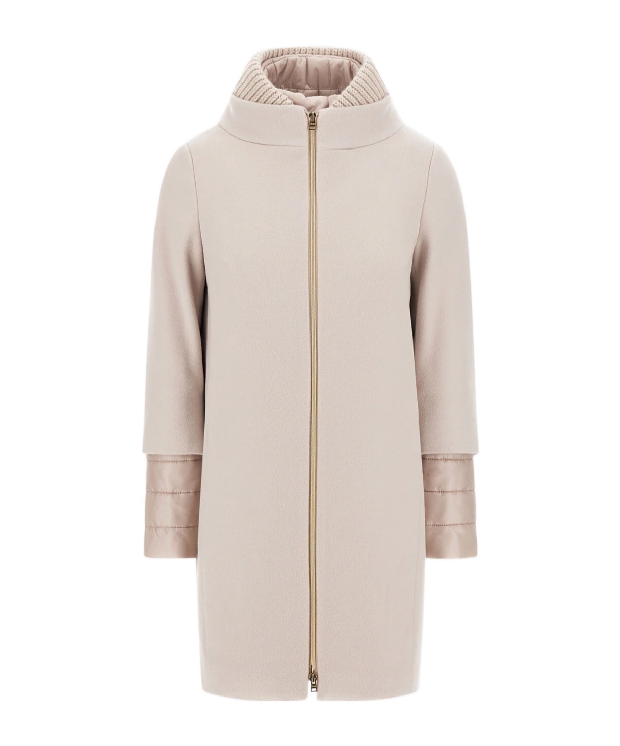 Herno Coat In New Cashmere And Nylon Ultralight In Nude