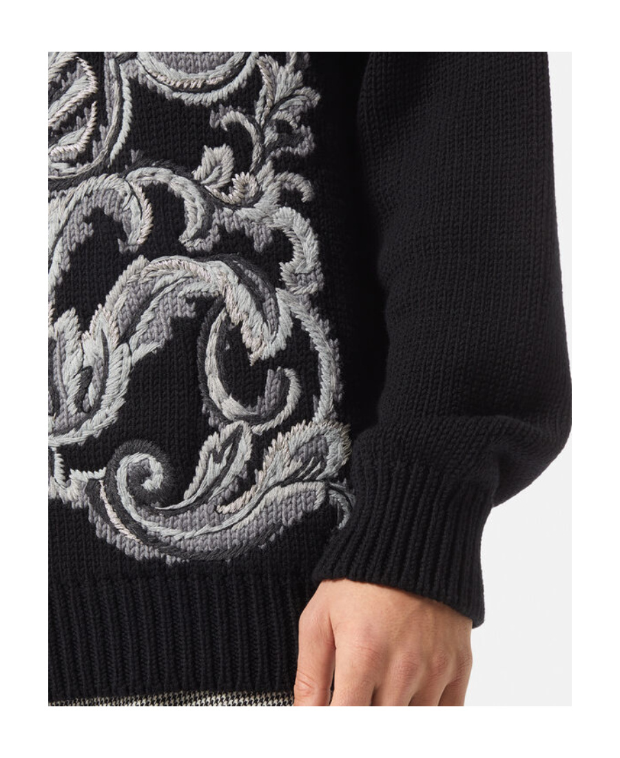 VERSACE BAROCCO INTARSIA-KNIT JUMPER