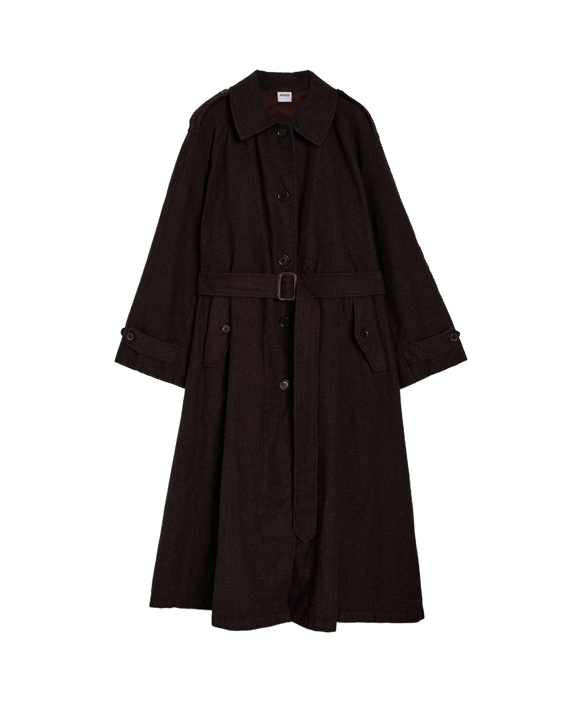 Aspesi Cashmere Wool Flannel Windbreaker In Brown