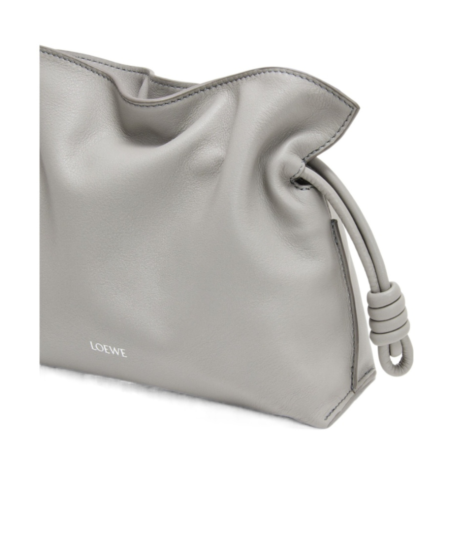 Loewe Mini Flamenco Clutch In Nappa Calfskin In Gray