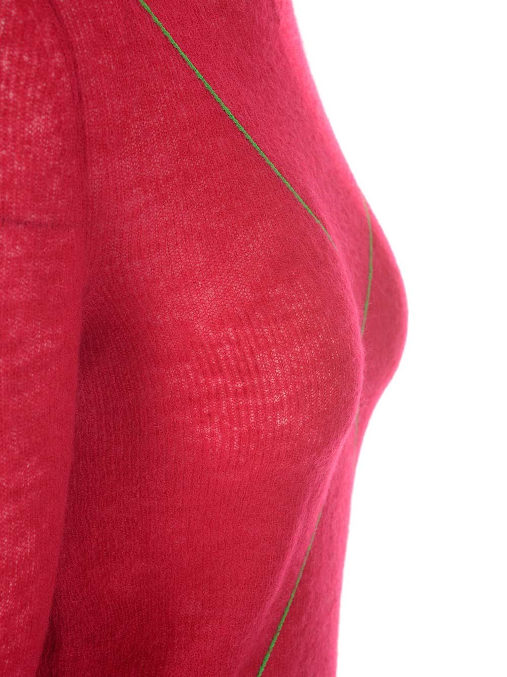 Bottega Veneta Cross-detail Knitted Roll-neck Jumper In Red