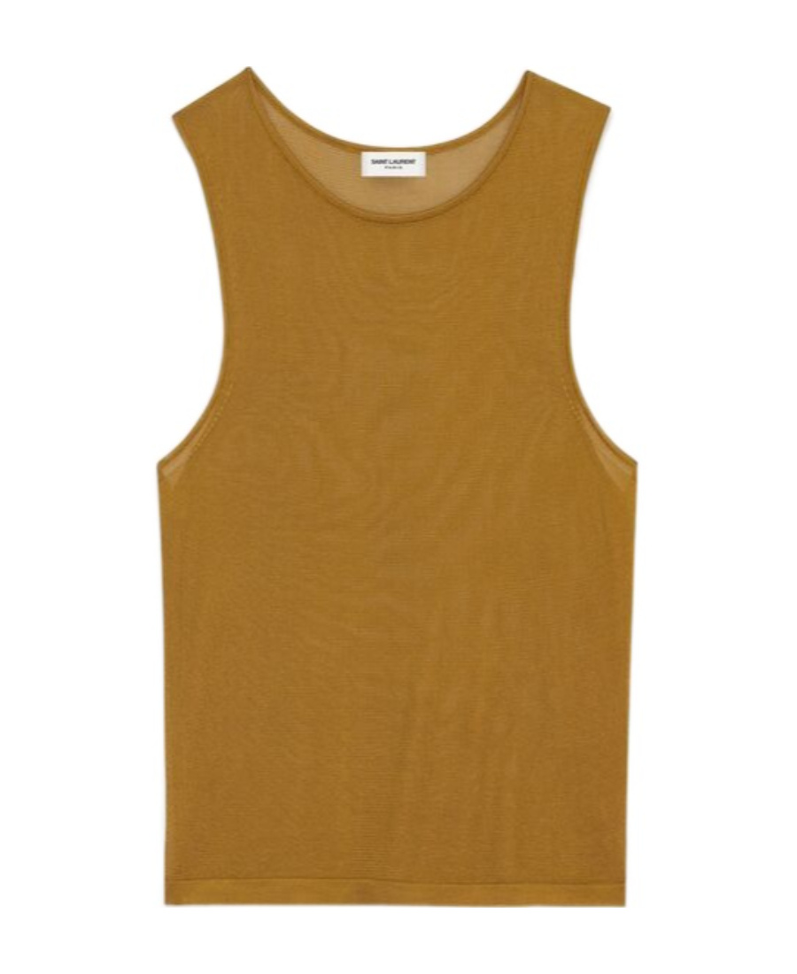 Saint Laurent Viscose Brown Tops In Black
