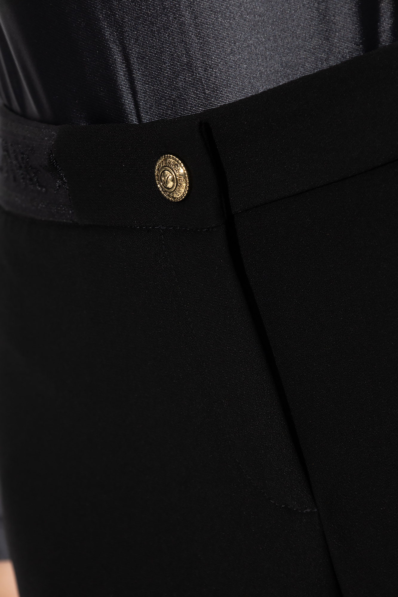 VERSACE JEANS LOGO-DETAIL WIDE LEG TROUSERS