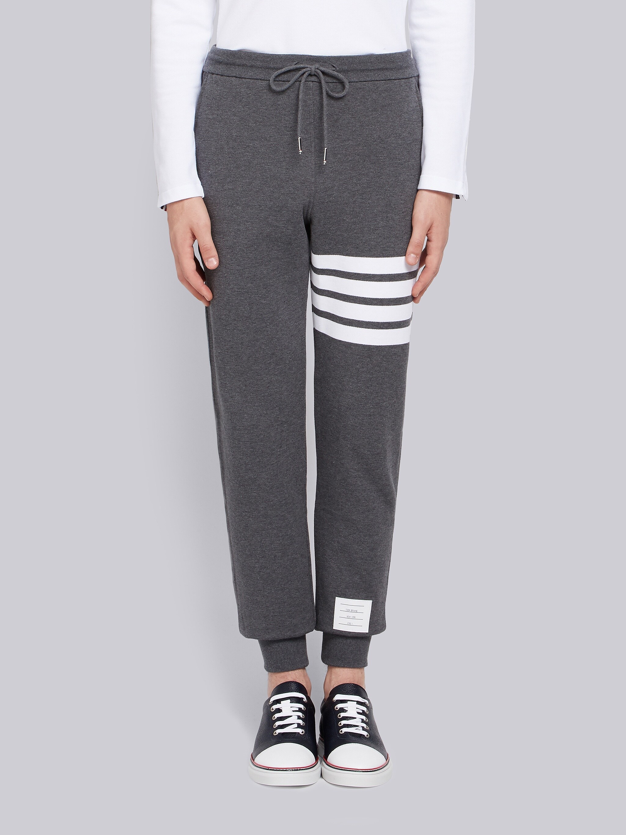 Thom Browne Engineered 4-bar Jersey Sweatpant In Black