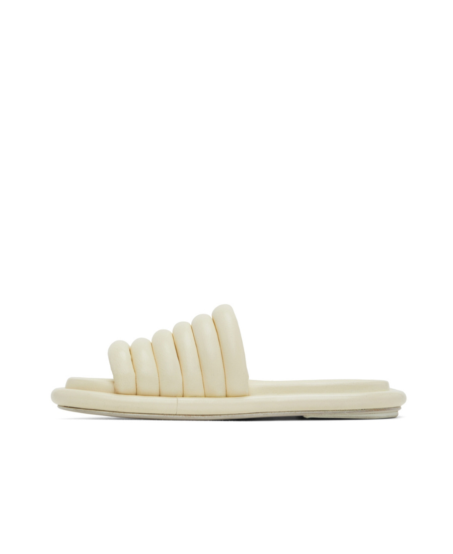 Shop Marsèll Padded Leather Slides In Nude