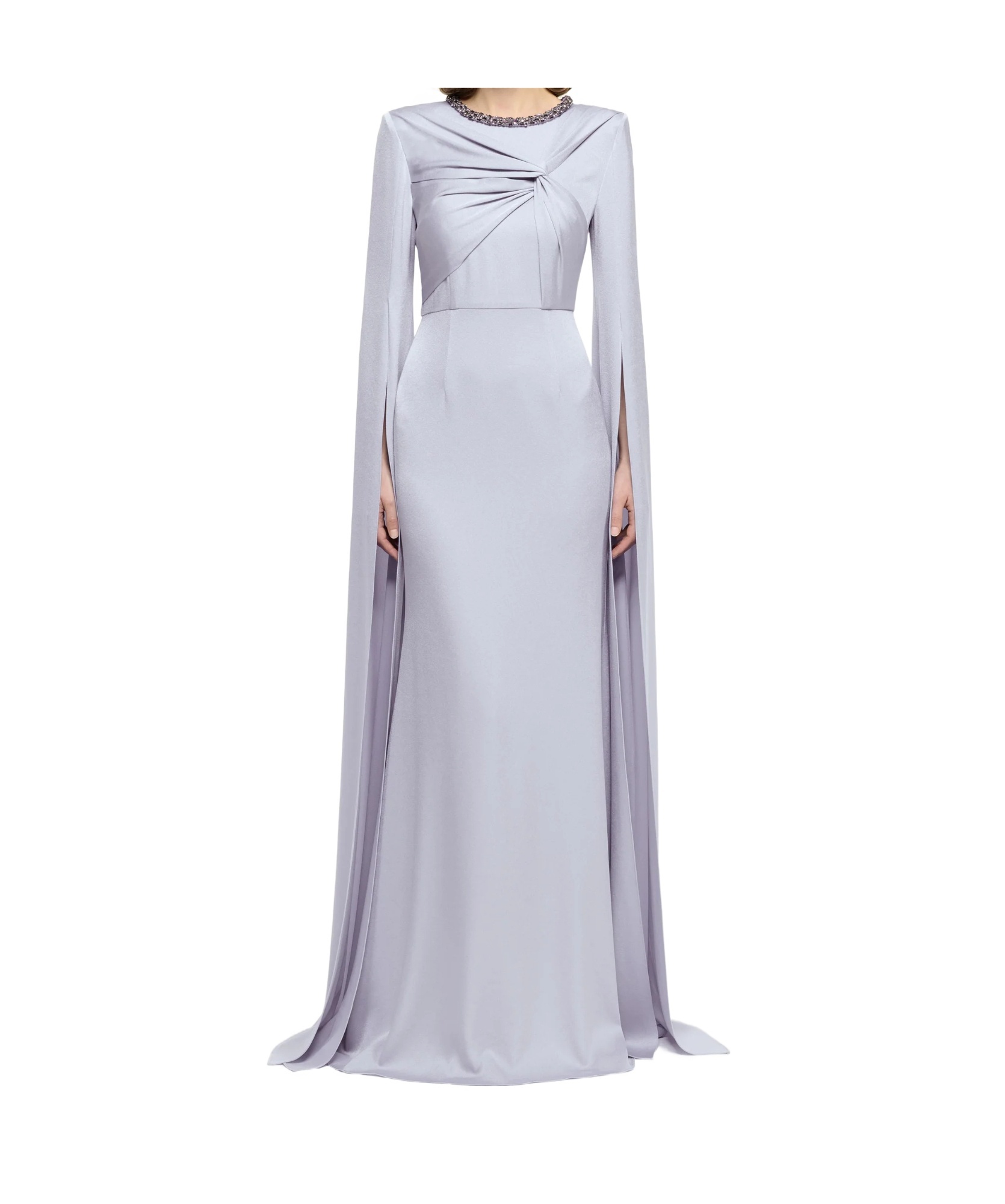 Roland Mouret Cape Sleeve Embellished Gown
