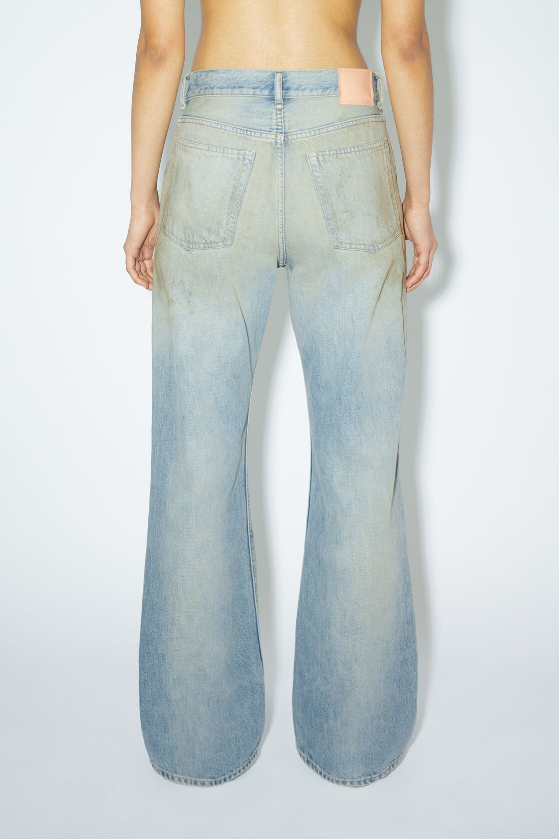 Acne Studios Ripped-detailing Wide-leg Jeans In Gray