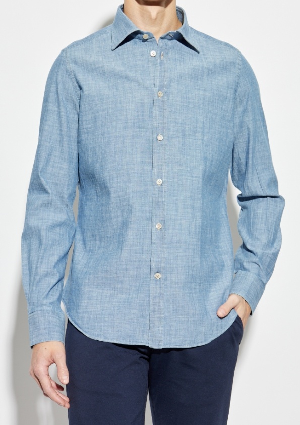 Shop Eleventy Cotton Shirt In Blue