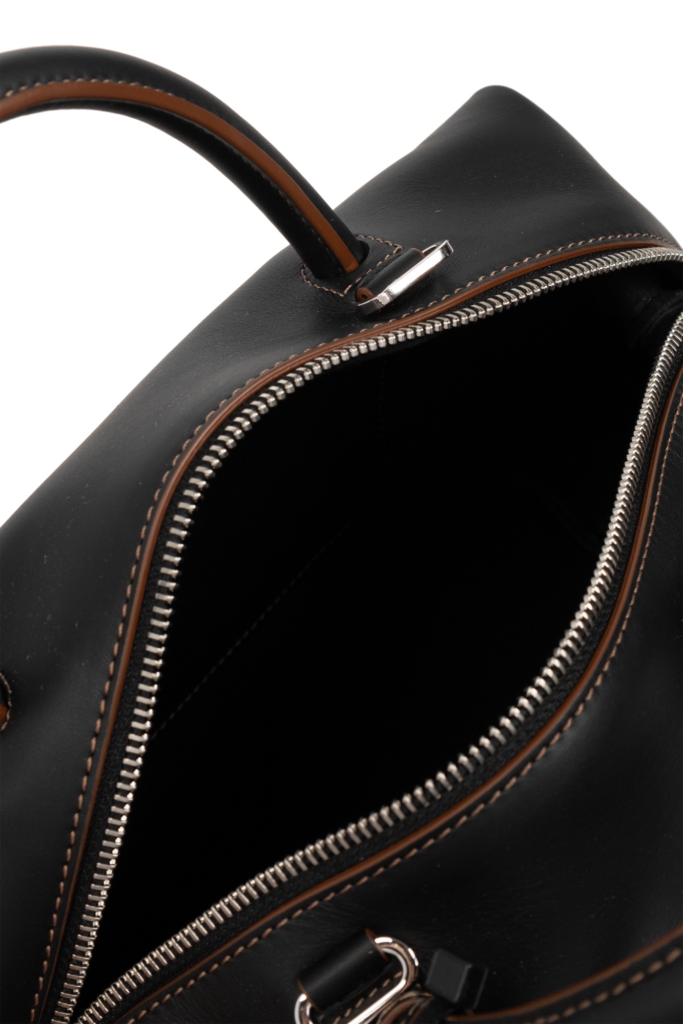 Max Mara Small Shiny Leather Satchel Bag In Black