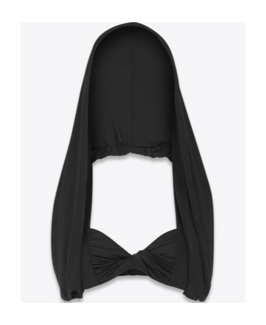 Saint Laurent Wide-strap Gathered Cropped Top In Black
