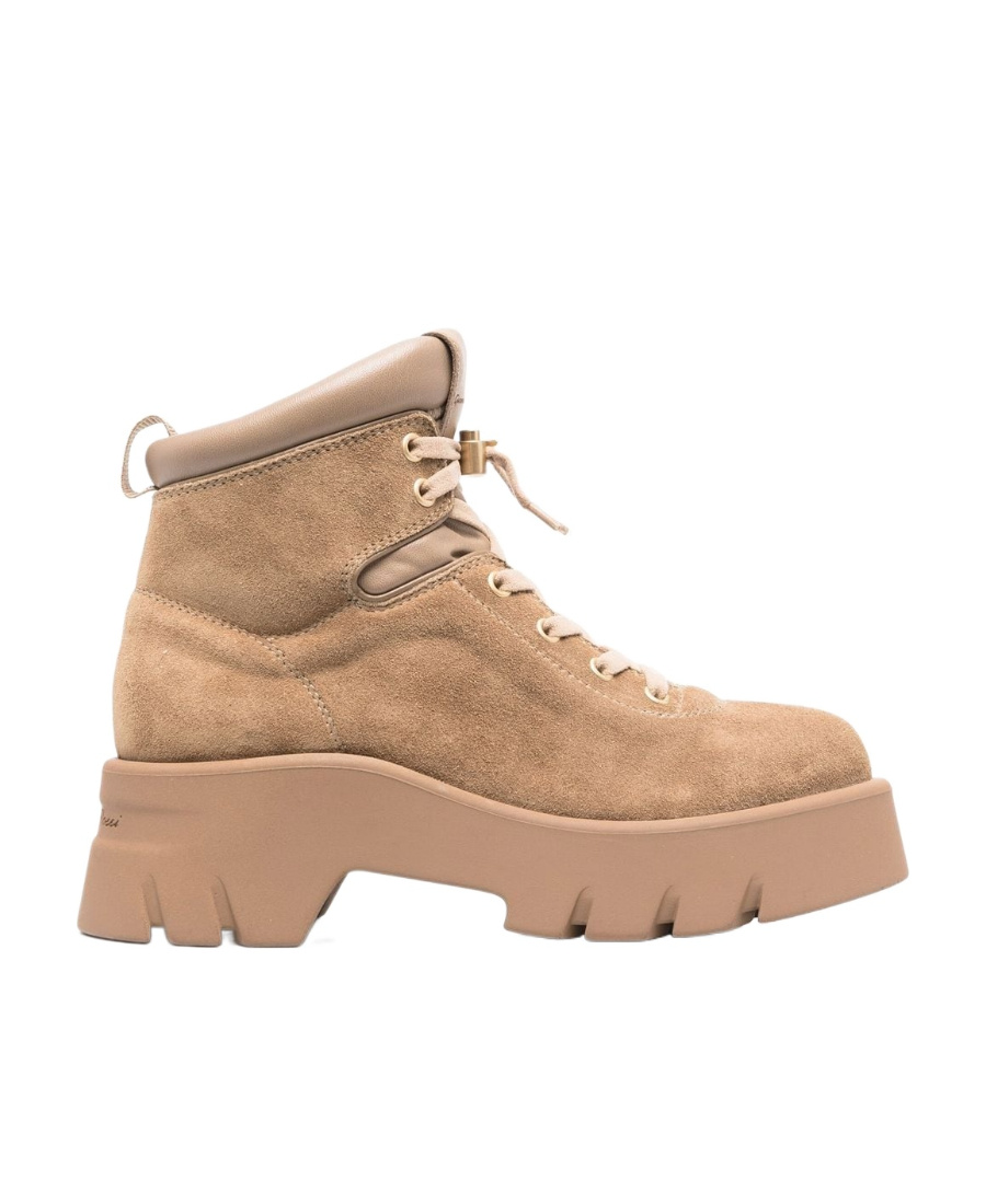 Gianvito Rossi Lace-up Ankle Boots In Nude