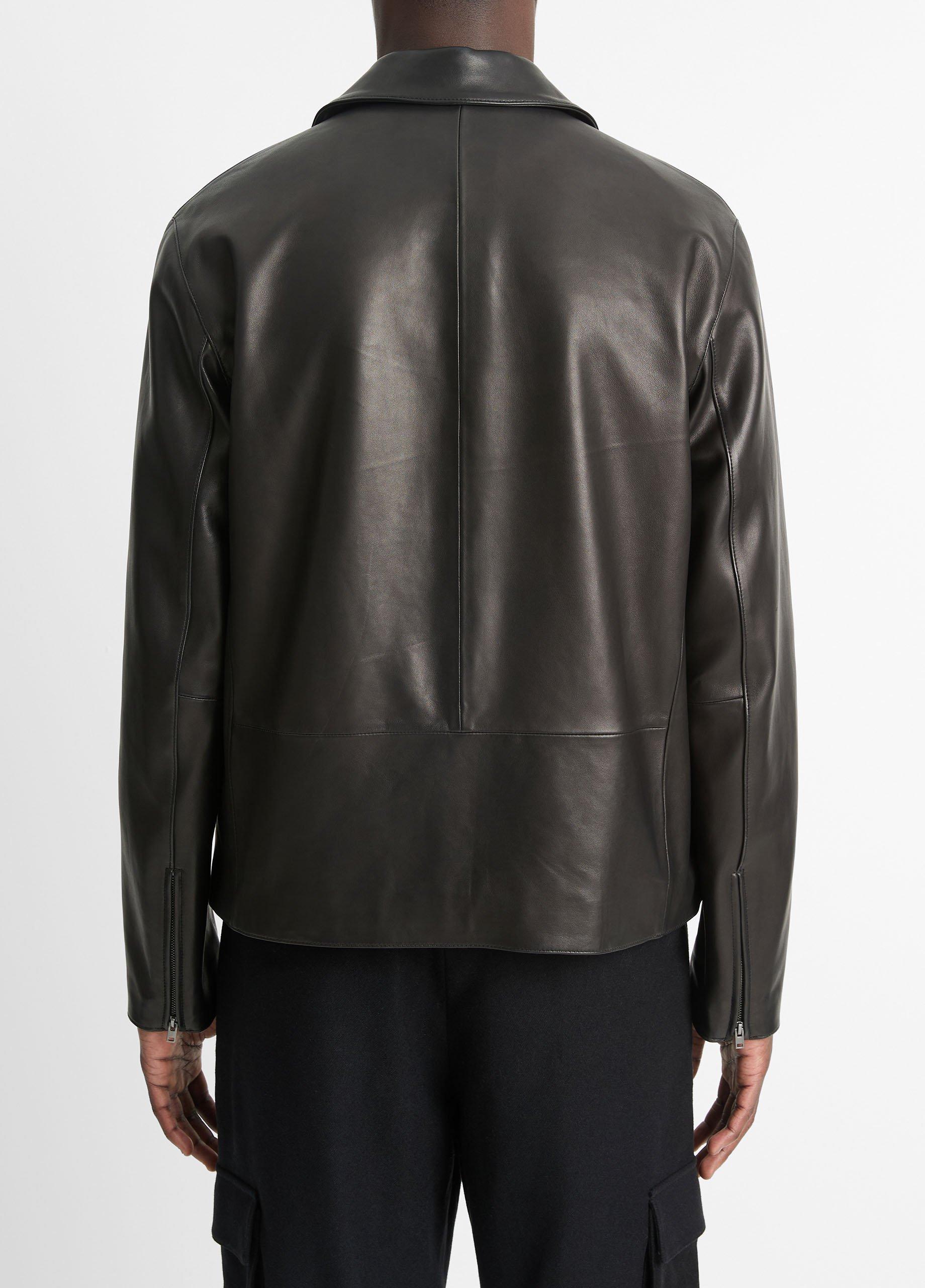 Vince Collared Long Sleeves Smooth Finish Jackets In Black