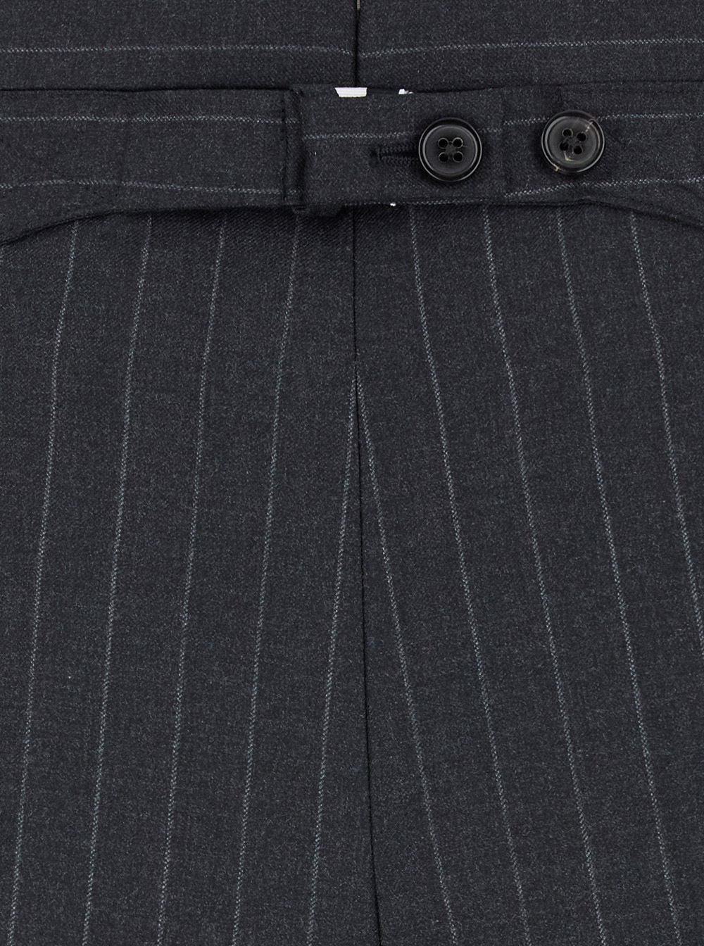 Thom Browne Grey Pinstripe Pants With Concealed Closure In Wool Man In Black