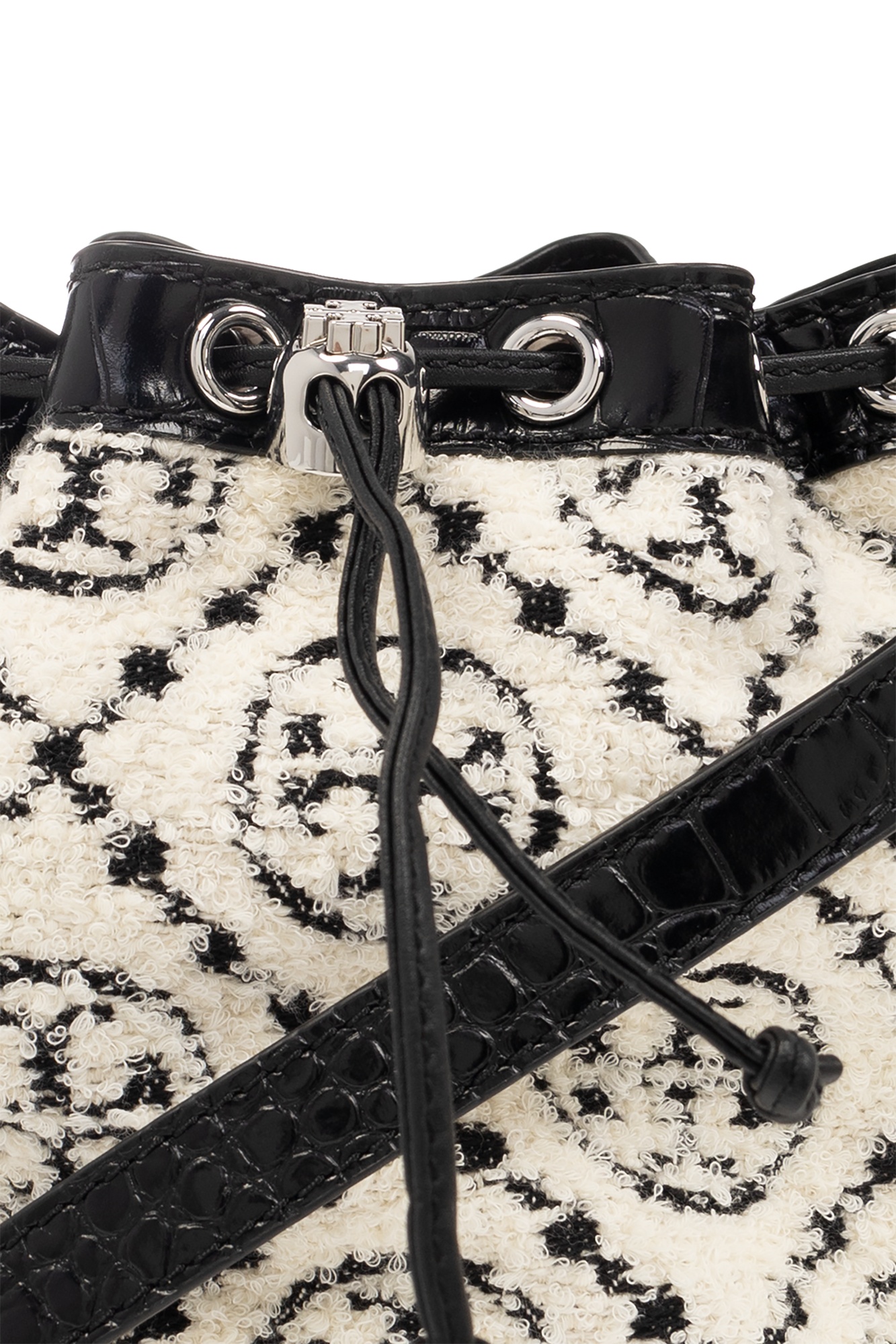 TORY BURCH T MONOGRAM BOUCLÉ BUCKET BAG
