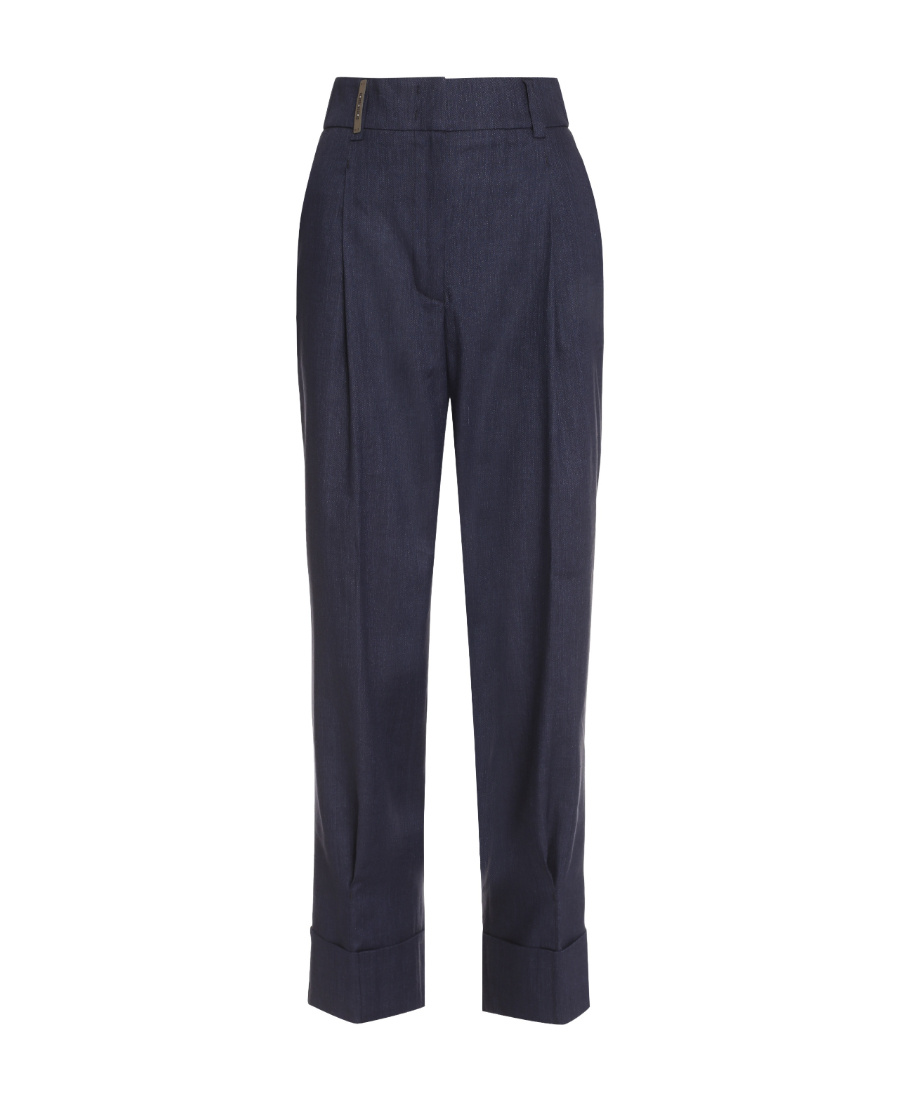 Peserico Cuffed Tailored Trousers In Black