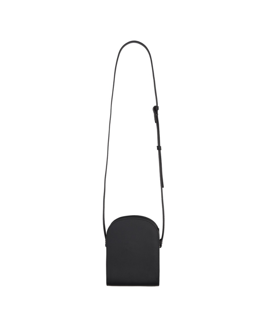 Apc Demi-lune Leather Bag In Black