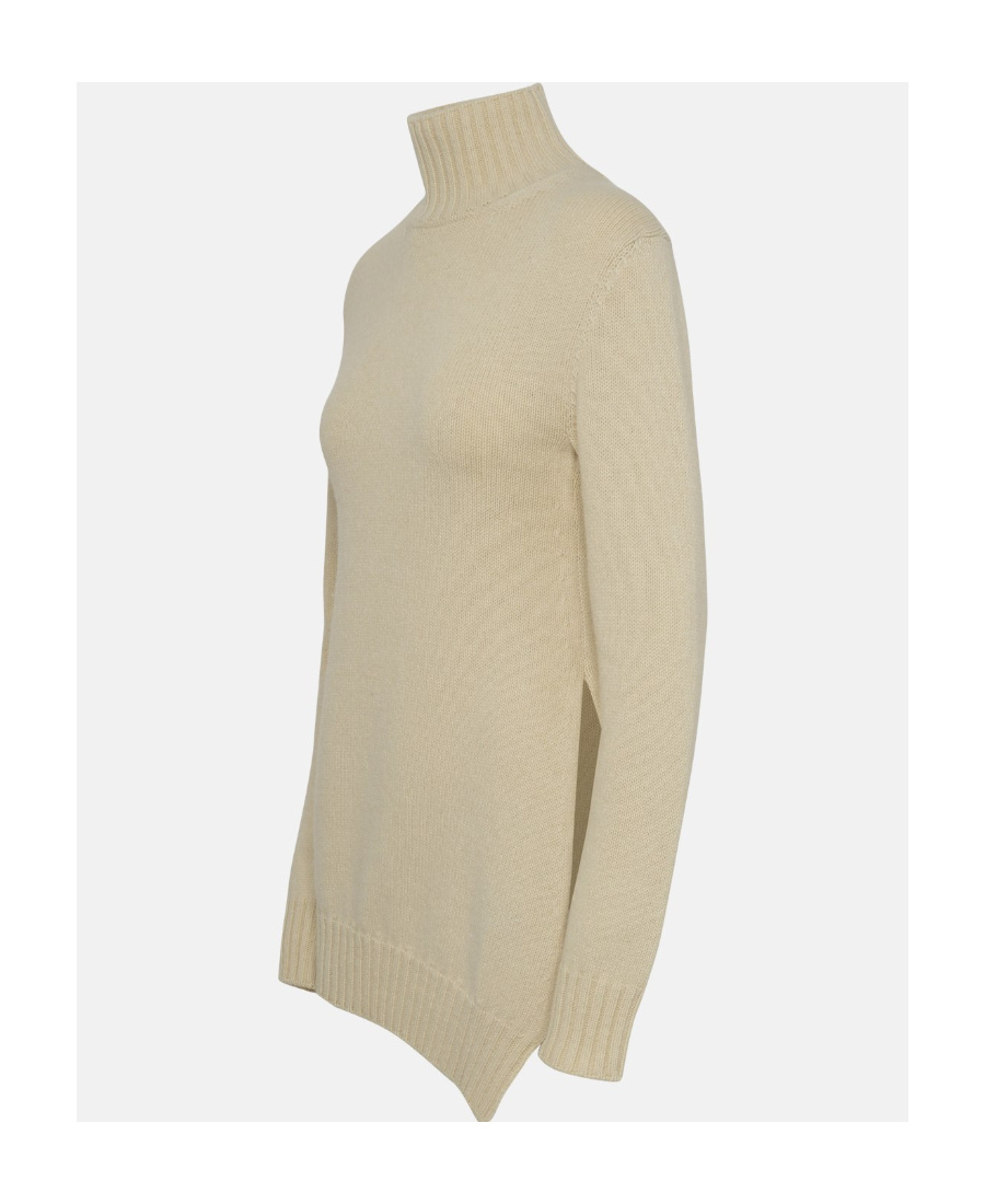 Jil Sander Ivory Yack Blend Turtleneck Sweater In Nude