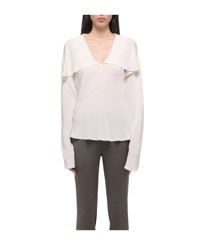 Helmut Lang Layered-design Blouse In White