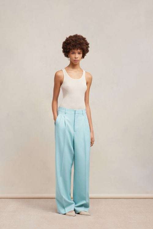 Ami Alexandre Mattiussi Ami Paris Straight-leg Tailored Trousers In Blue