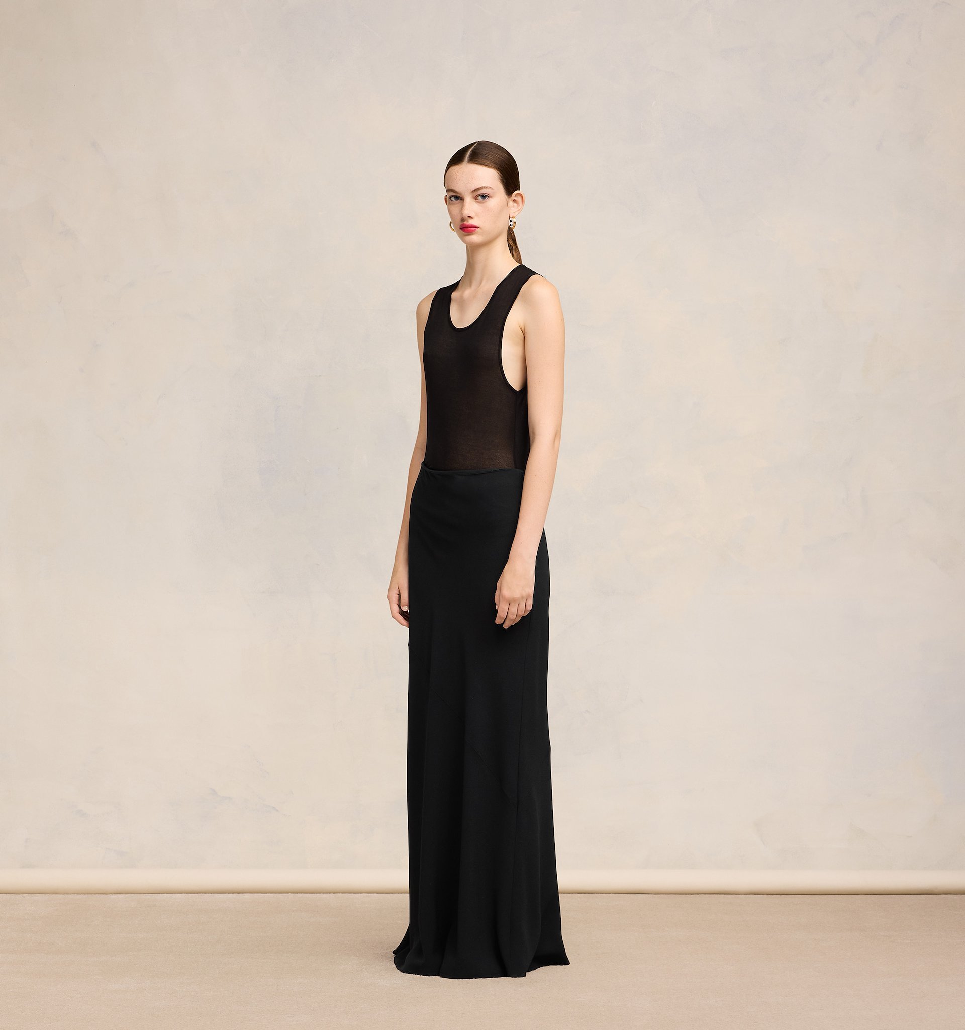 Ami Alexandre Mattiussi Oblique Cut Skirt In Black