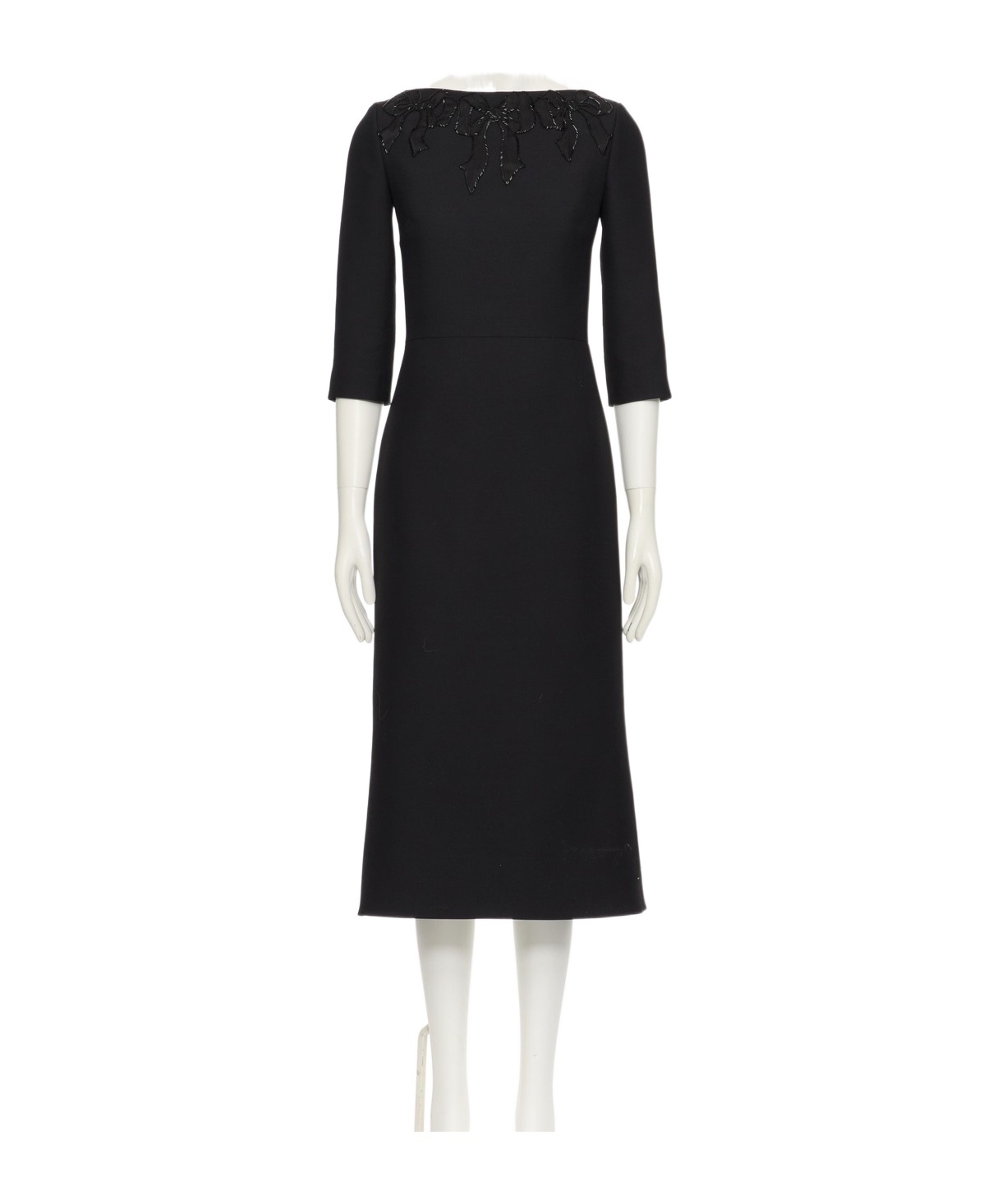 Valentino Boat Neck Dress In Black
