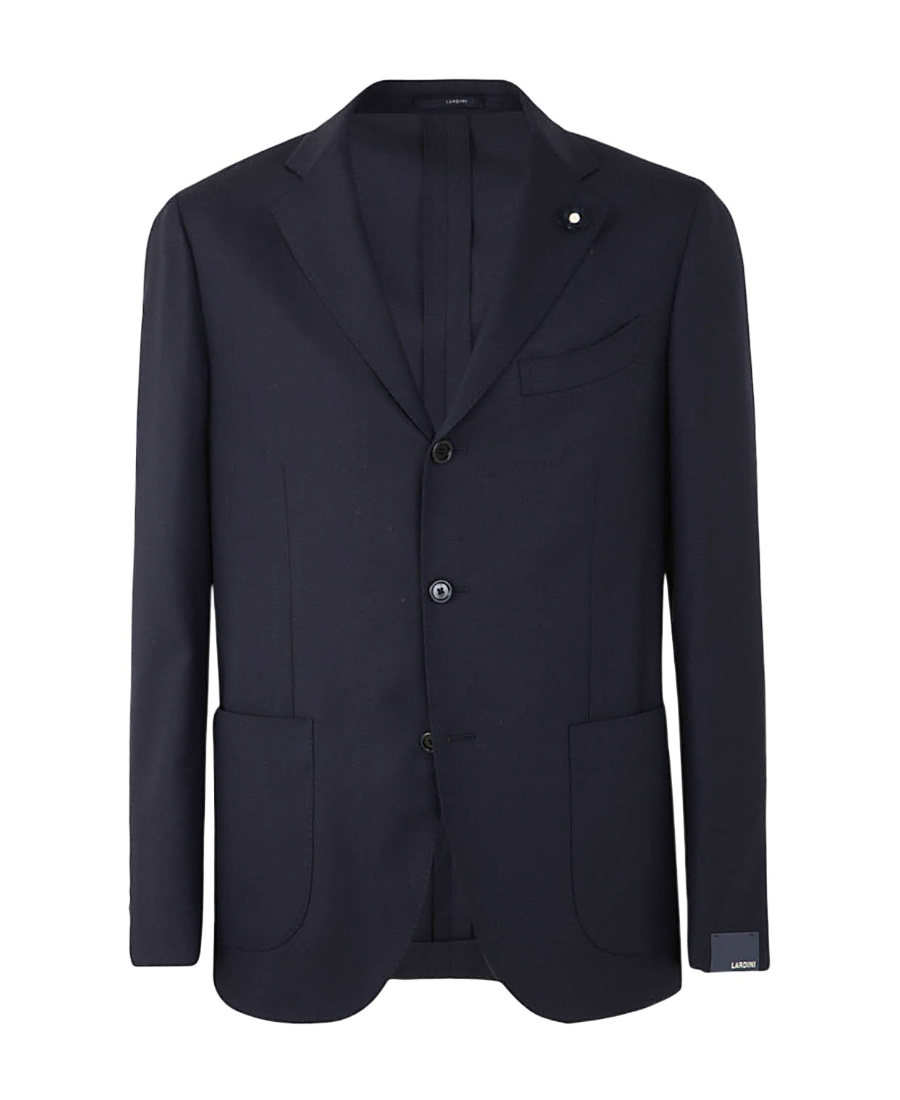 Lardini Velvet Blazer Jacket With Tailored Fit And Classic Notch Lapels In Black