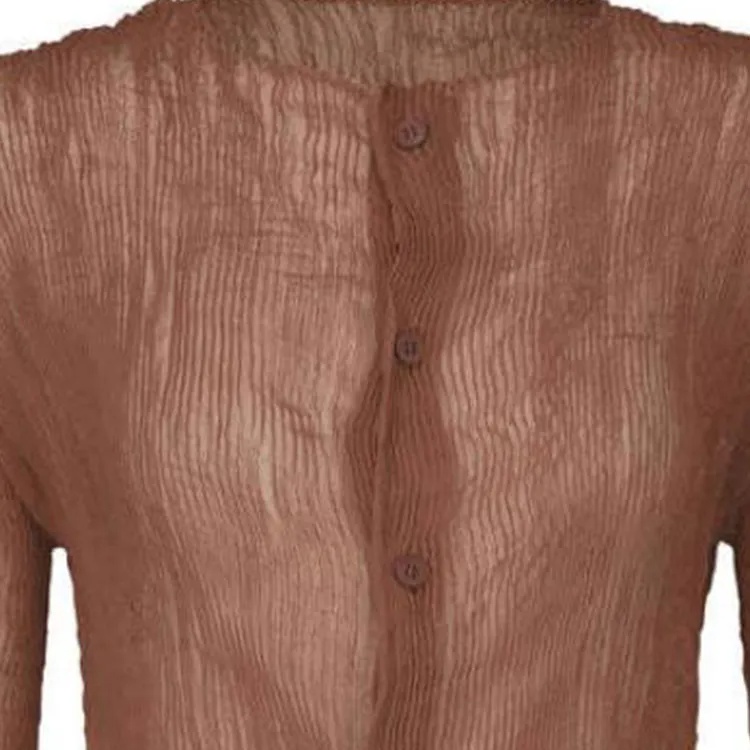 Issey Miyake Long-sleeved Sweater In Brown