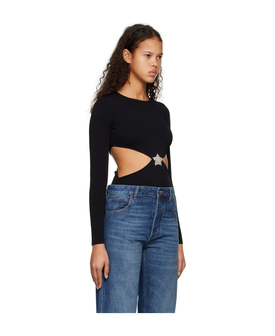 VALENTINO CRYSTAL-EMBELLISHED CUT-OUT BODYSUIT 
