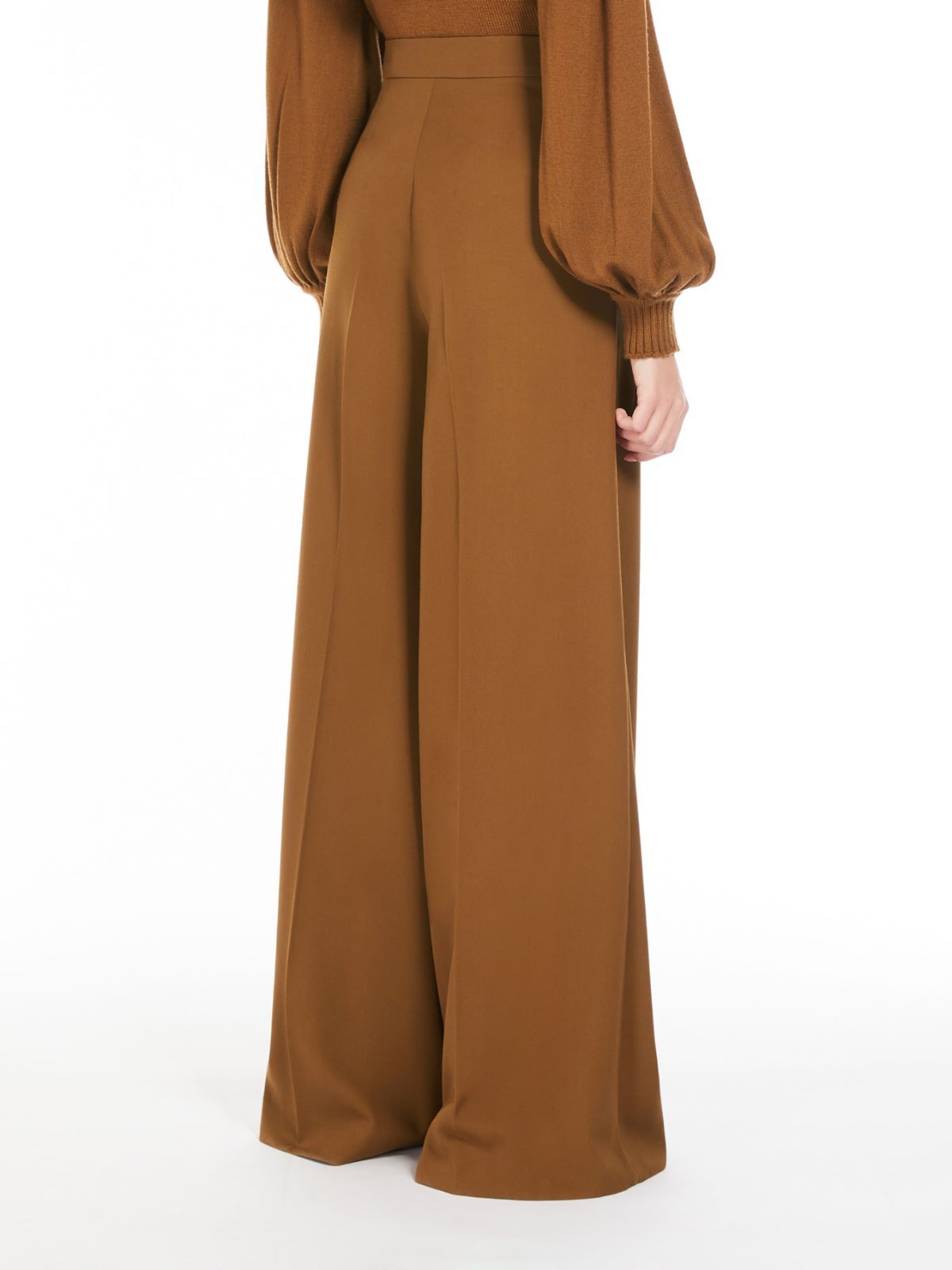Max Mara Pleated Wool Trousers In Brown