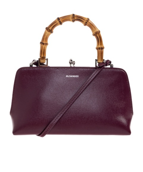 Jil Sander Goji Logo Stamp Mini Crossbody Bag In Burgundy