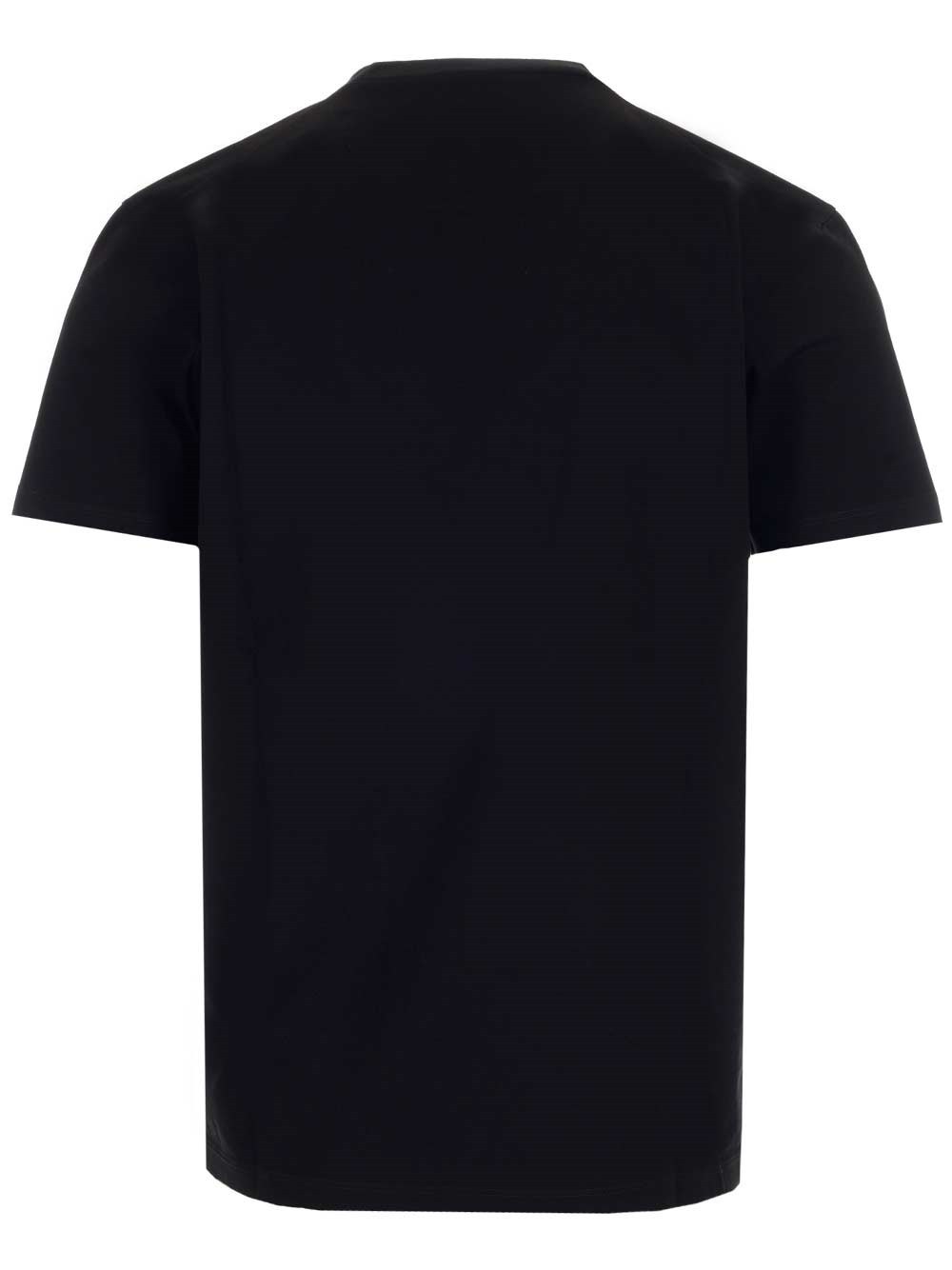 Dsquared2 Black Crewneck T-shirt With Maxi Logo Print On The Front In Cotton Man In Black