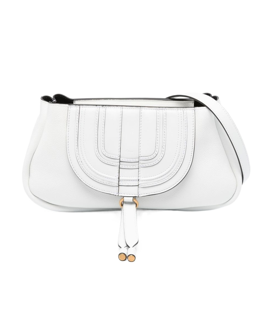 Shop Chloé Marcie Shoulder Bag In White