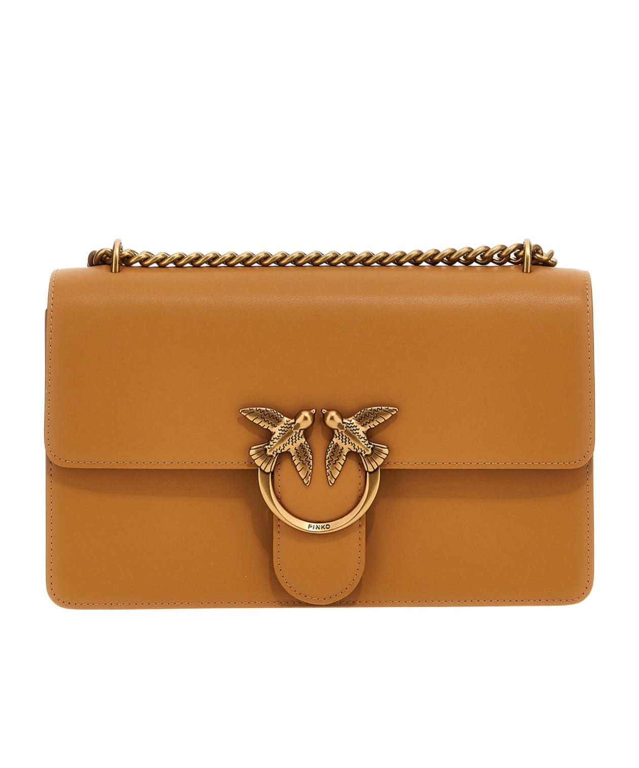 Shop Pinko Love One Simply Crossbody Bag In Brown