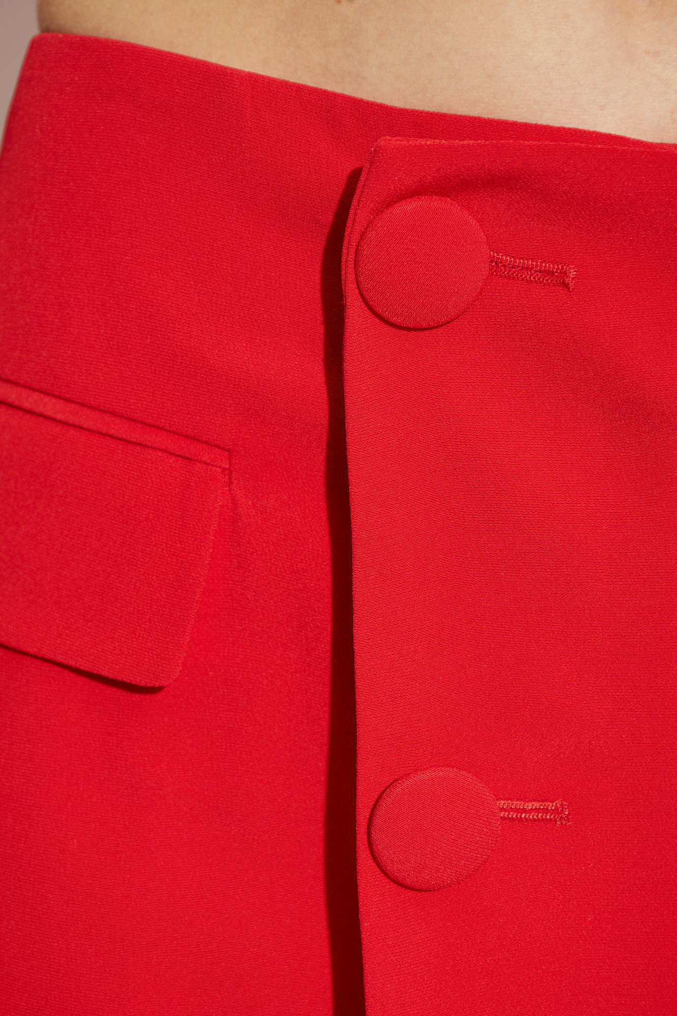 Balmain Asymmetric Shorts In Red