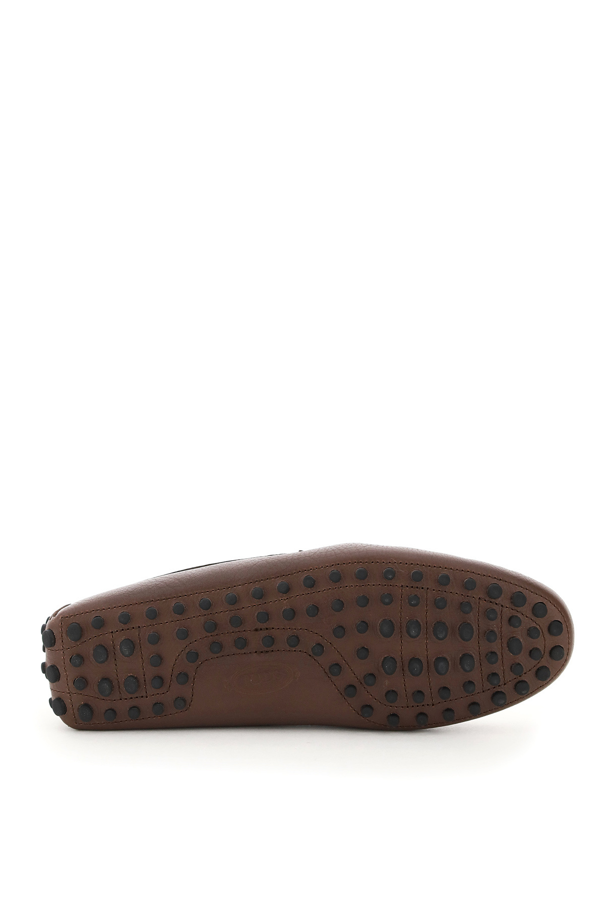 Tod's Almond-toe Pebbled-texture Loafers In Brown