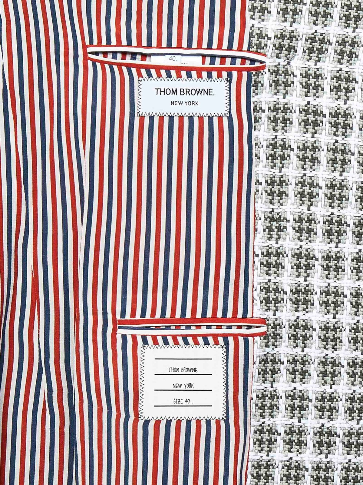 Thom Browne Frayed Edge Checked Coat In Medium Gray