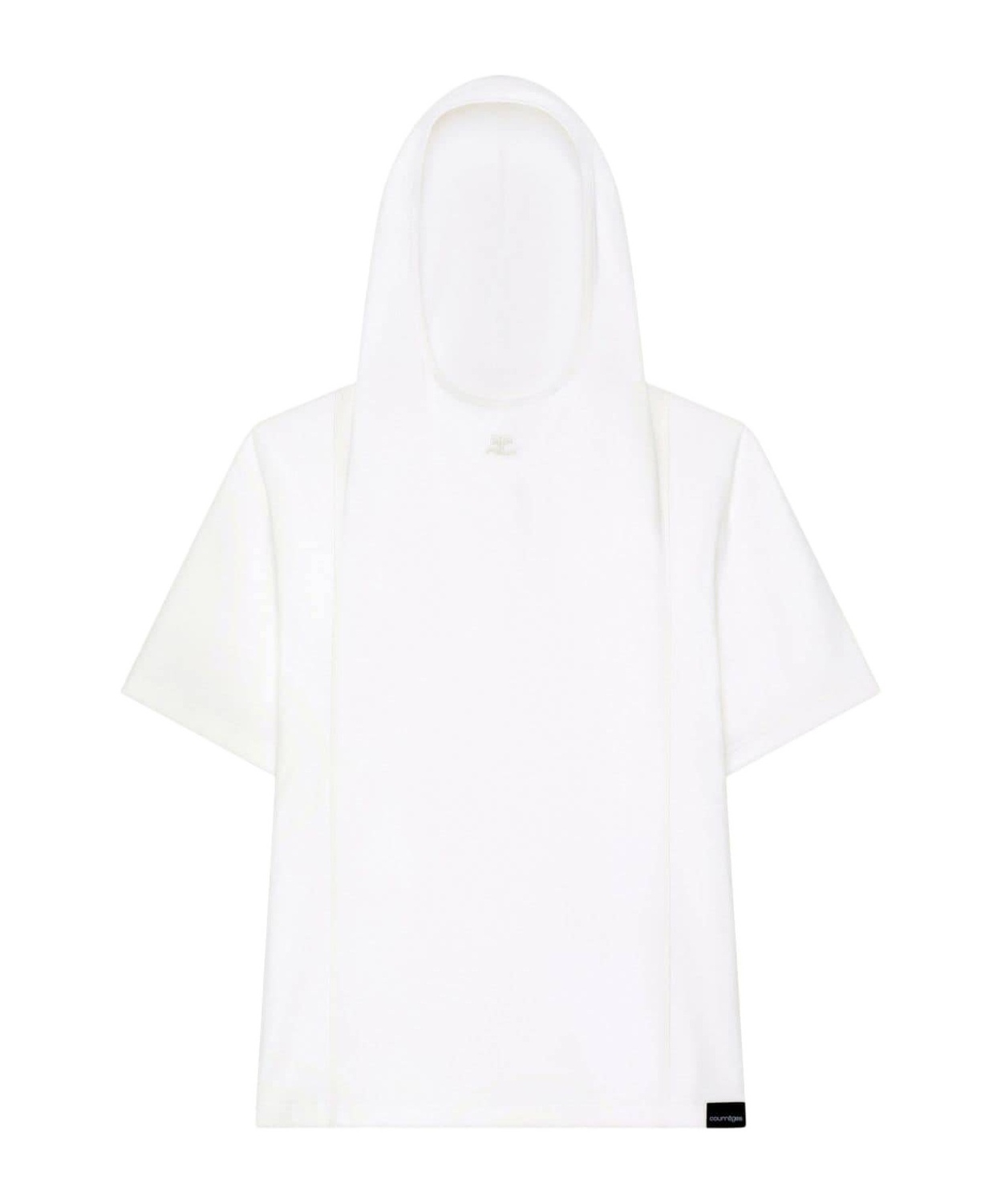 Courrèges White Cotton Hoodie T-shirt In White