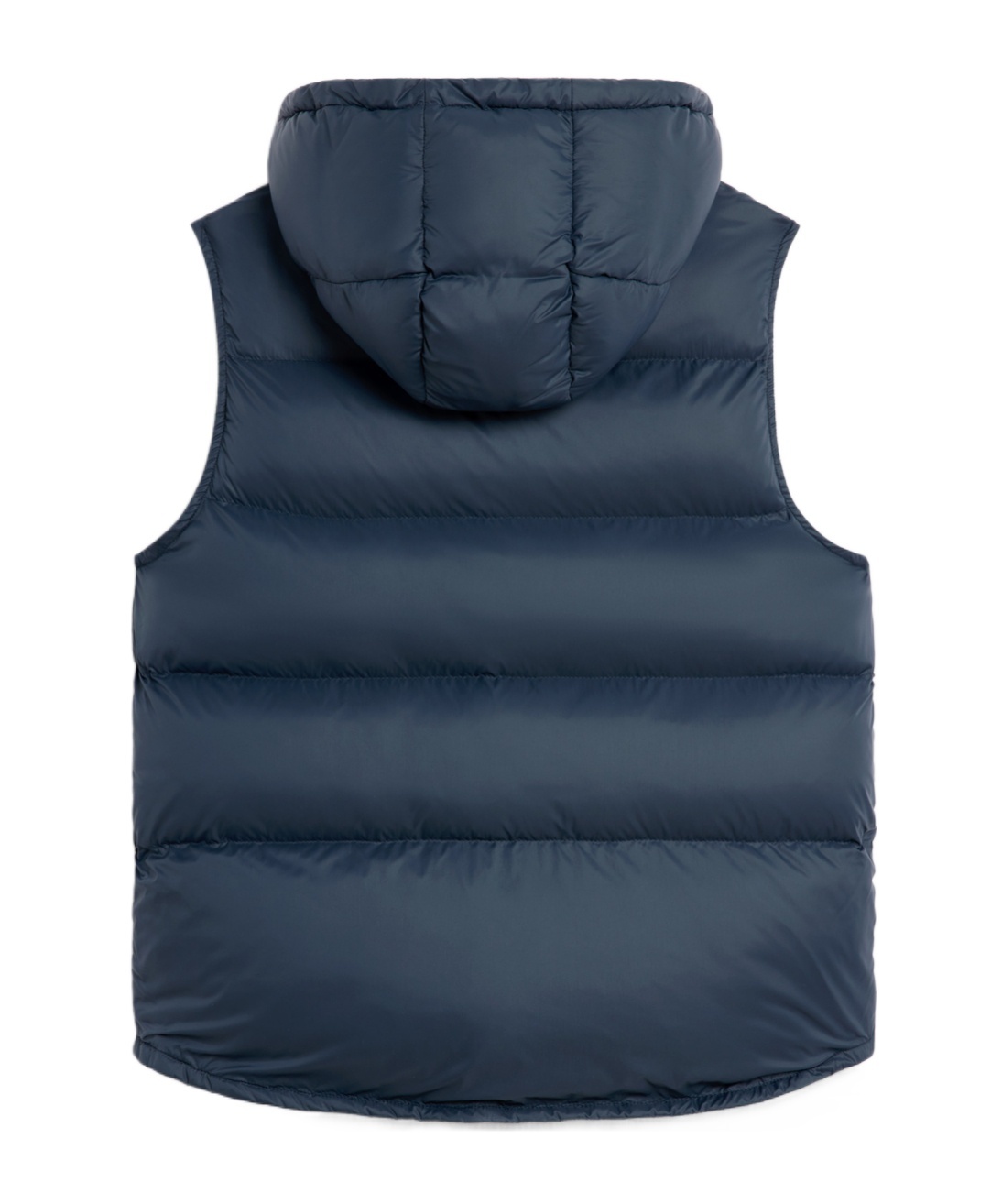 Celine Padded Vest Stand-up Collar Drawstring Pockets In Blue