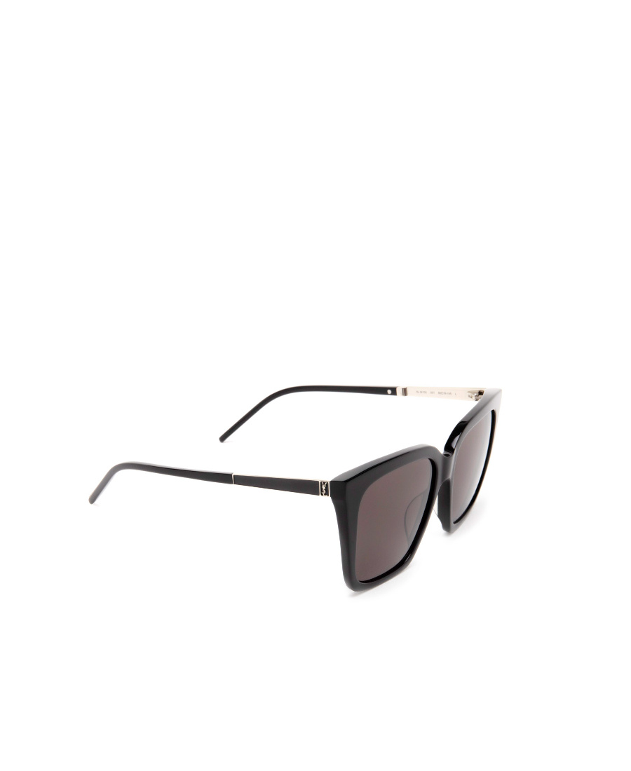 Saint Laurent Logo-plaque Detail Sunglasses In Black