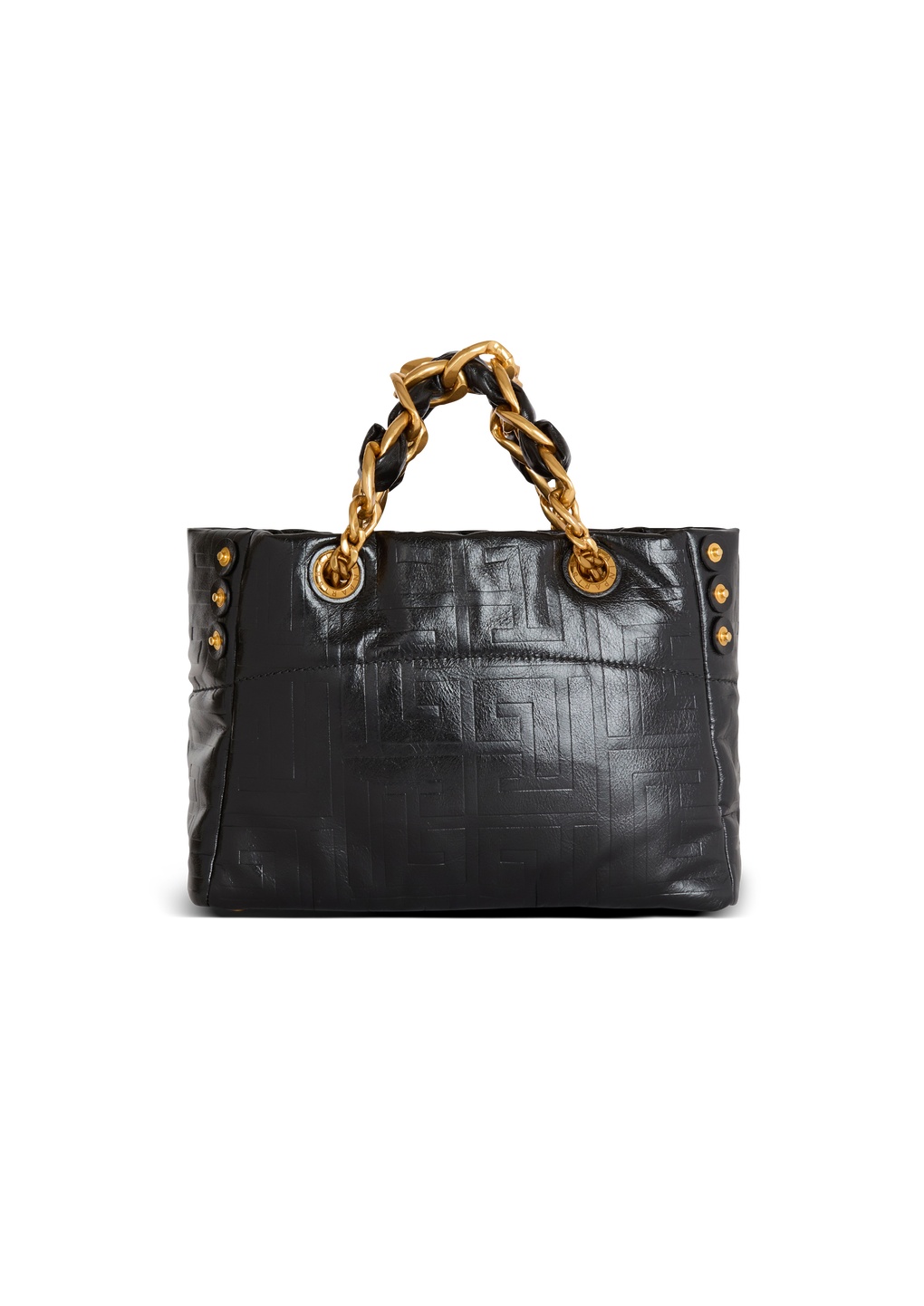 Balmain 1945 Soft Pb-monogrammed Crinkled Leather Tote Bag