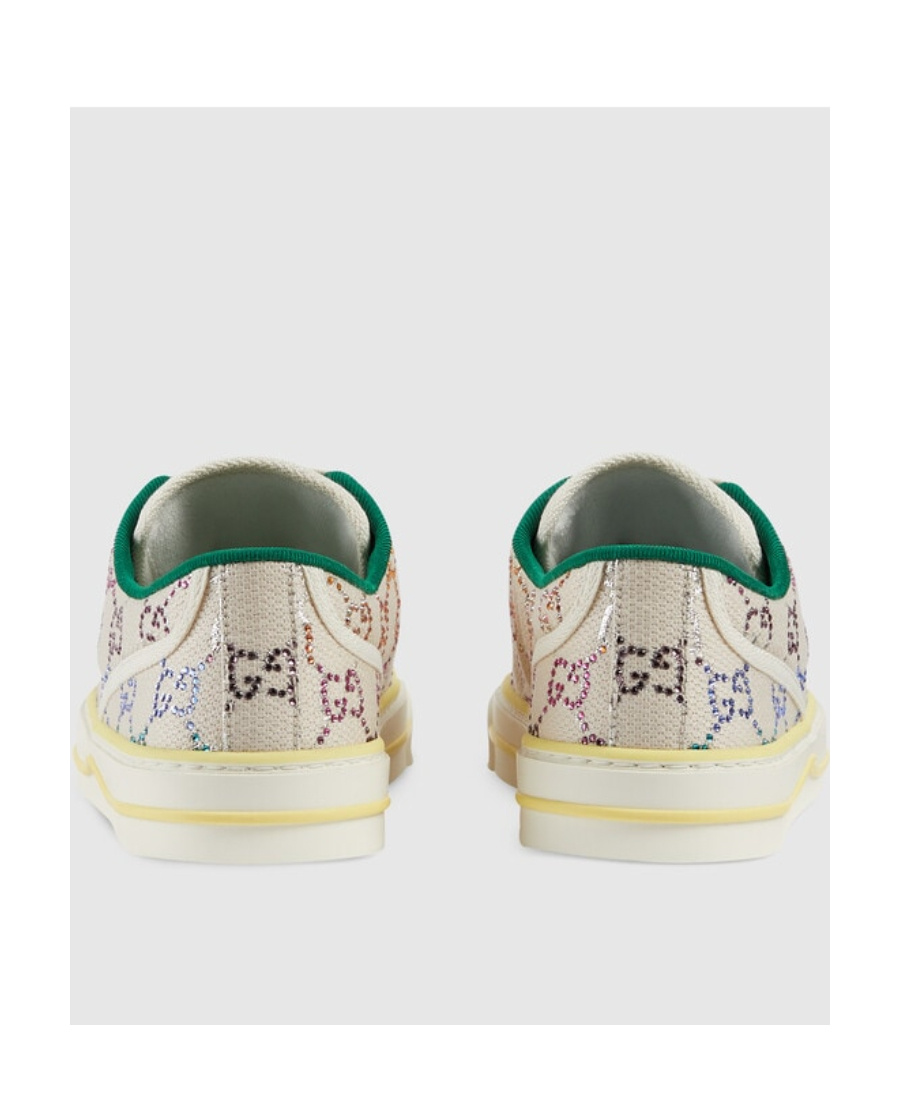 Gucci Rhinestone Tennis 1977 Sneakers In Nude