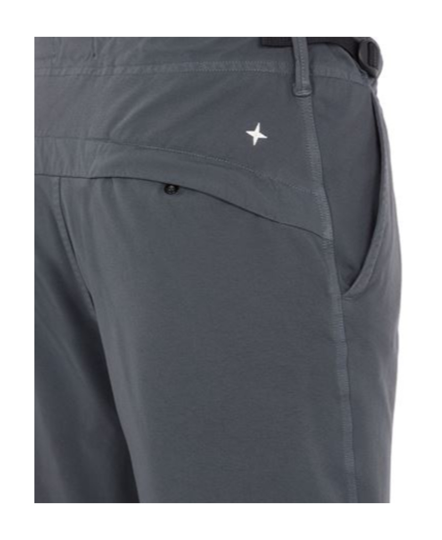 Stone Island Logo-embroidered Tapered Trousers In Gray
