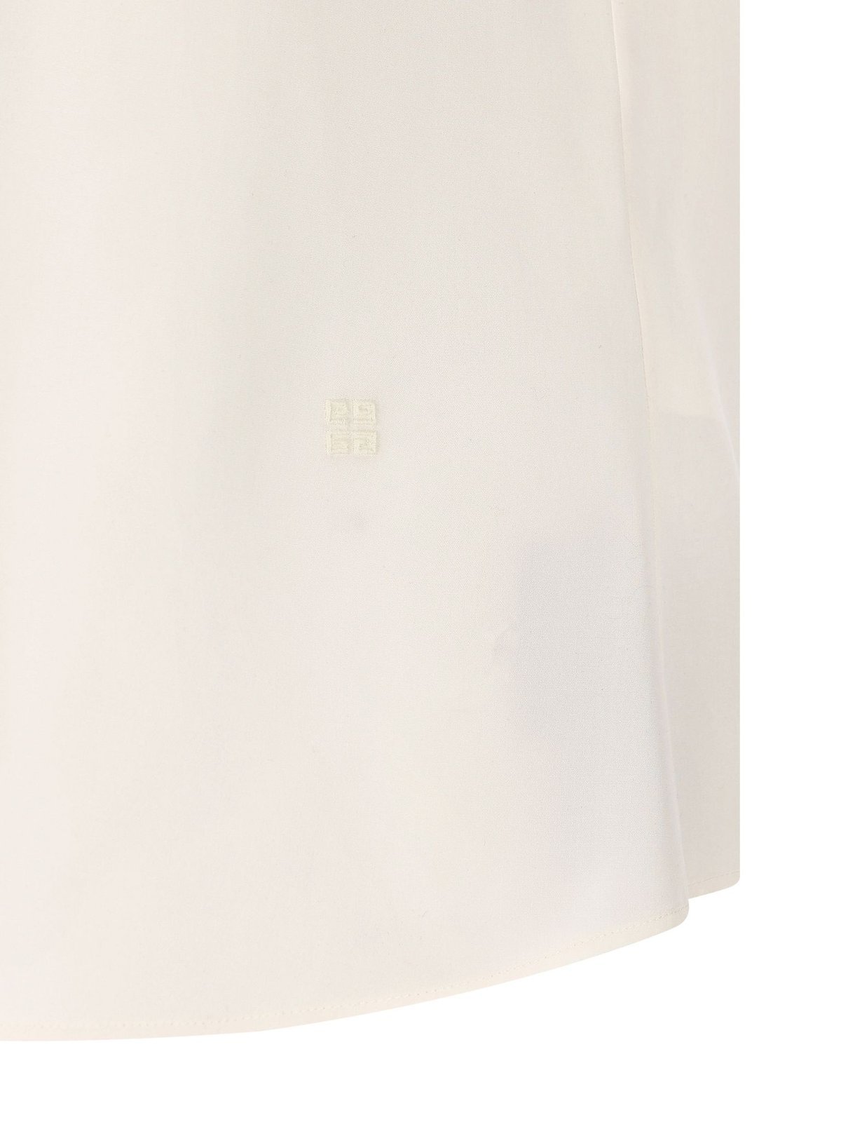 Givenchy Blouse With Bows In Poplin And 4g Embroidery In White