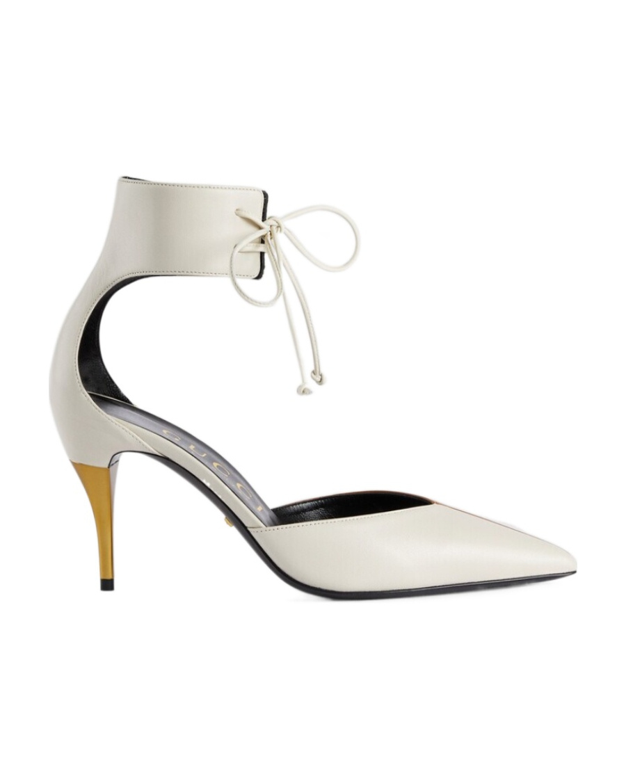 Gucci Heel Shoes With Ankle Straps In White