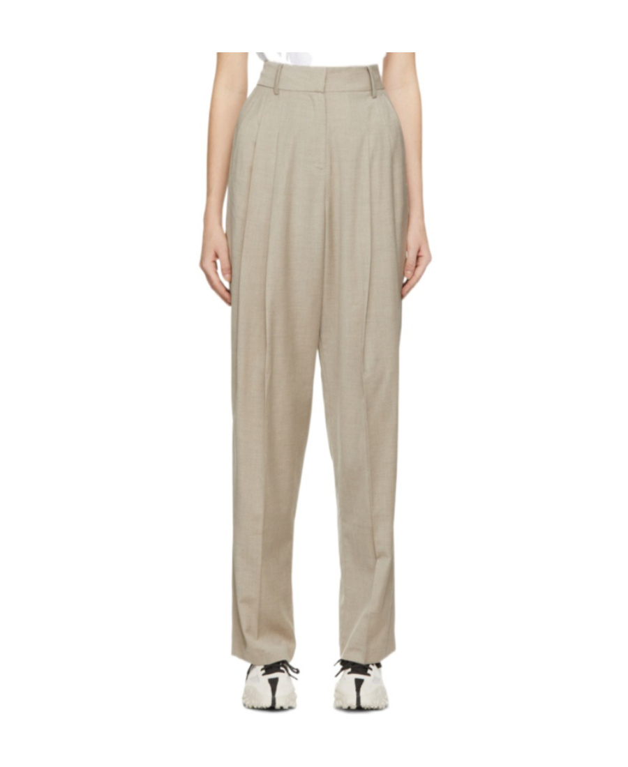THE FRANKIE SHOP LOGO HIGH WAIST PLEATED TROUSERS 