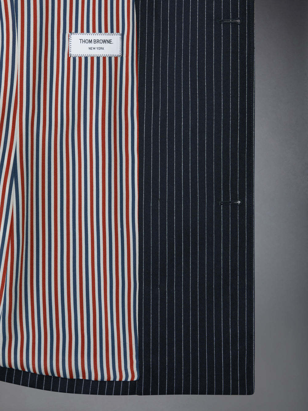 Thom Browne Pinstripe High Twist Wool Sack Sportcoat Dress In Blue