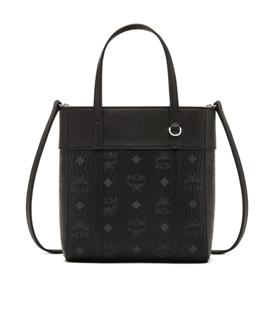 Mcm Logo Shoulder Bag In Black
