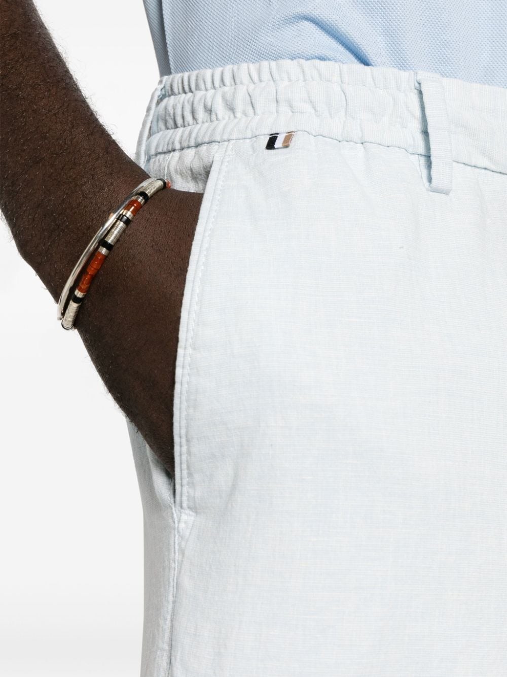 Hugo Boss Drawstring Bermuda Shorts In White